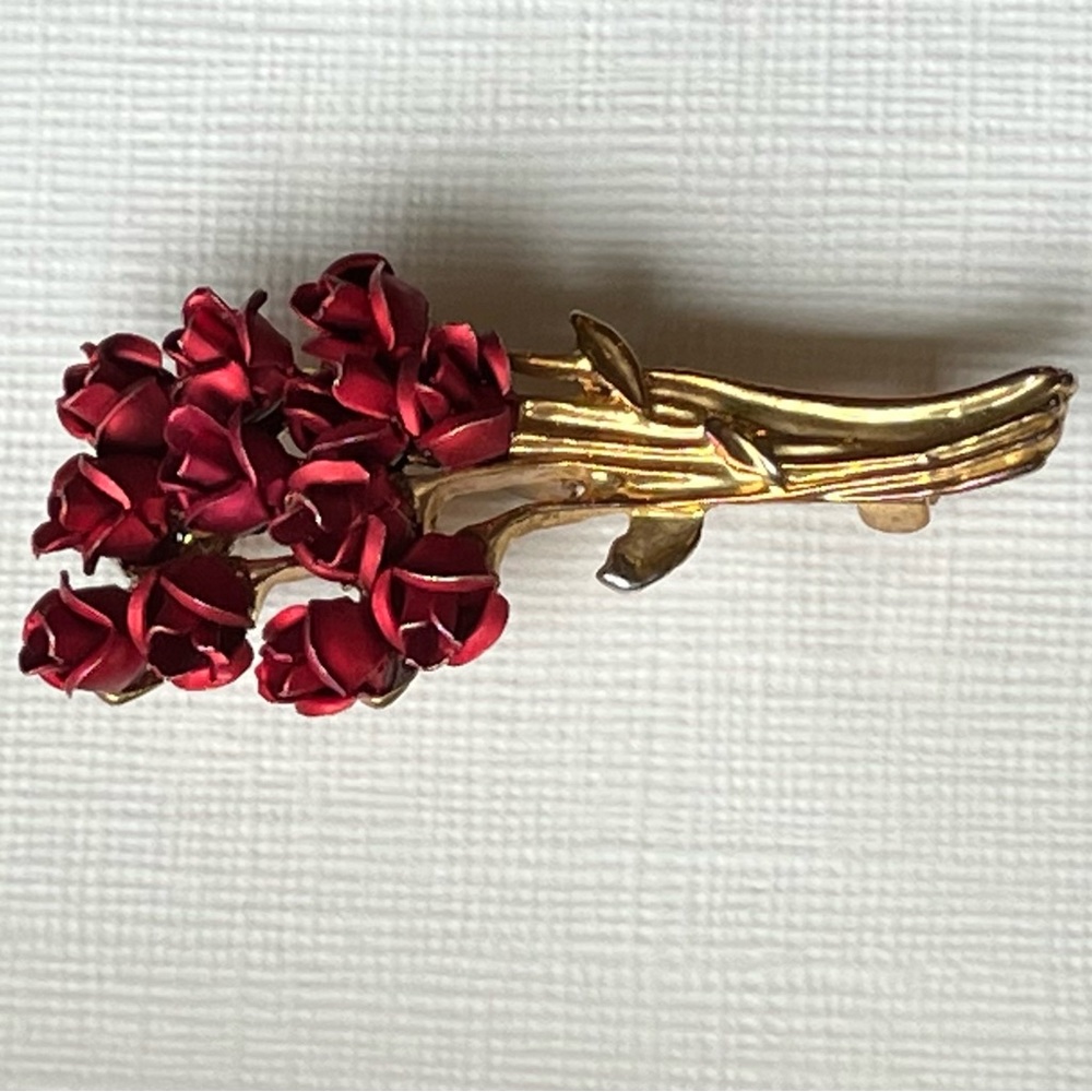 Vintage Dozen Roses Pin